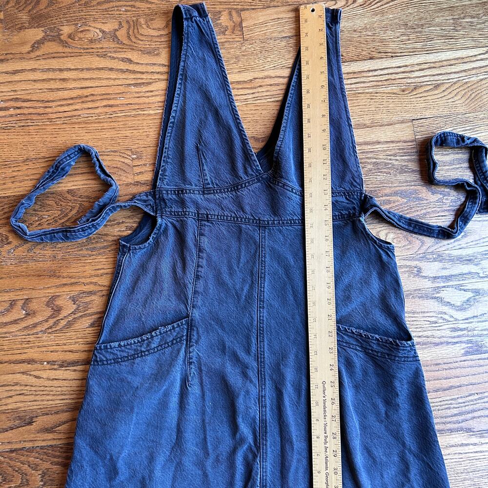 Free People We The Free Wonderland Maxi Dress Black Denim Distressed Size Small - Picture 8 of 11